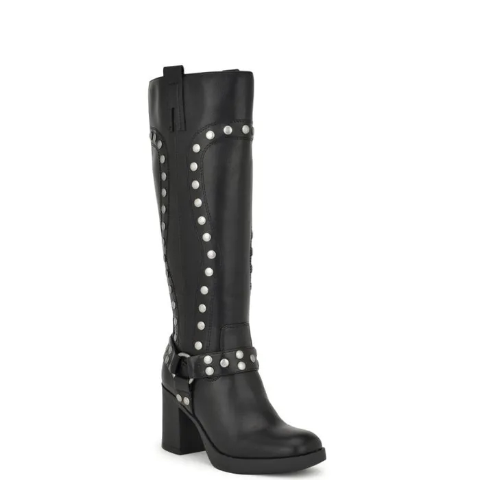 Cert Heeled Moto Boots Black Women Nine West Heels Cert Heeled Moto Boots Black Women Nine West Heels