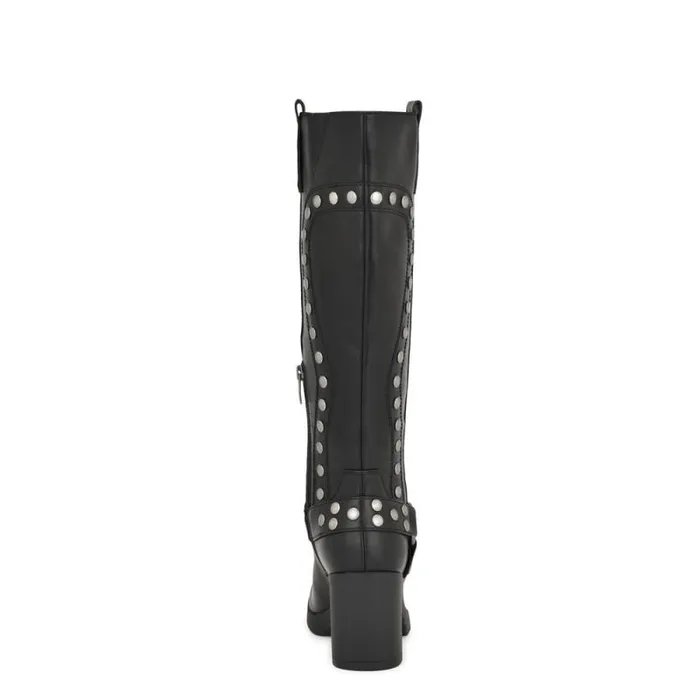 Cert Heeled Moto Boots Black Women Nine West Heels Cert Heeled Moto Boots Black Women Nine West Heels