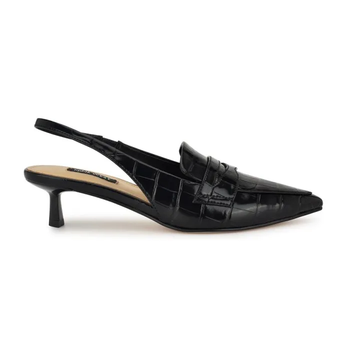 Charlot Tailored Slingback Pumps Black Women Nine West Heels