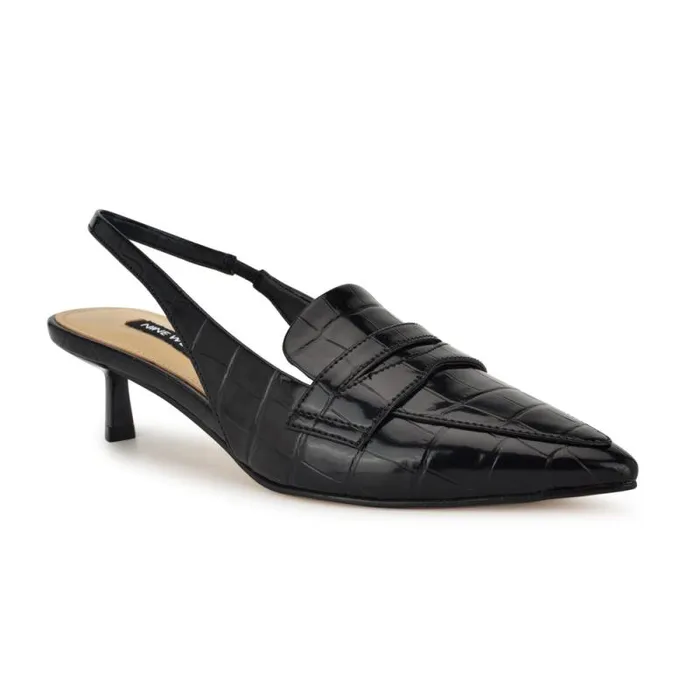 Charlot Tailored Slingback Pumps Black Women Nine West Heels