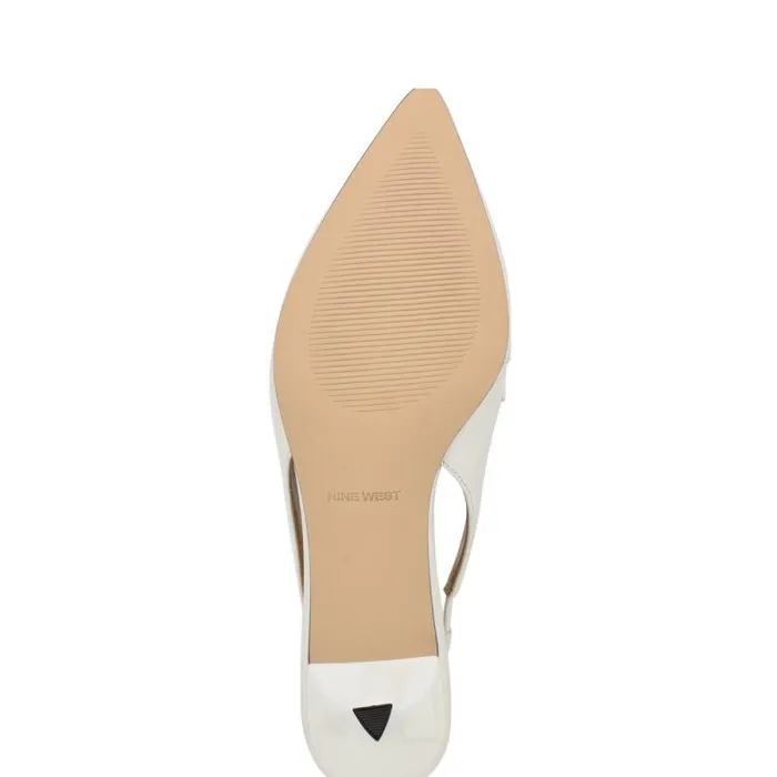 Charlot Tailored Slingback Pumps White Women Nine West Heels Charlot Tailored Slingback Pumps White Women Nine West Heels