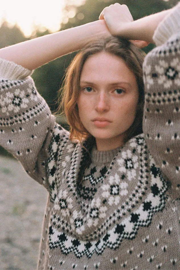 Christy Dawn Sweaters and Outerwear Women The Linnea Sweater Oatmeal Fair Isle