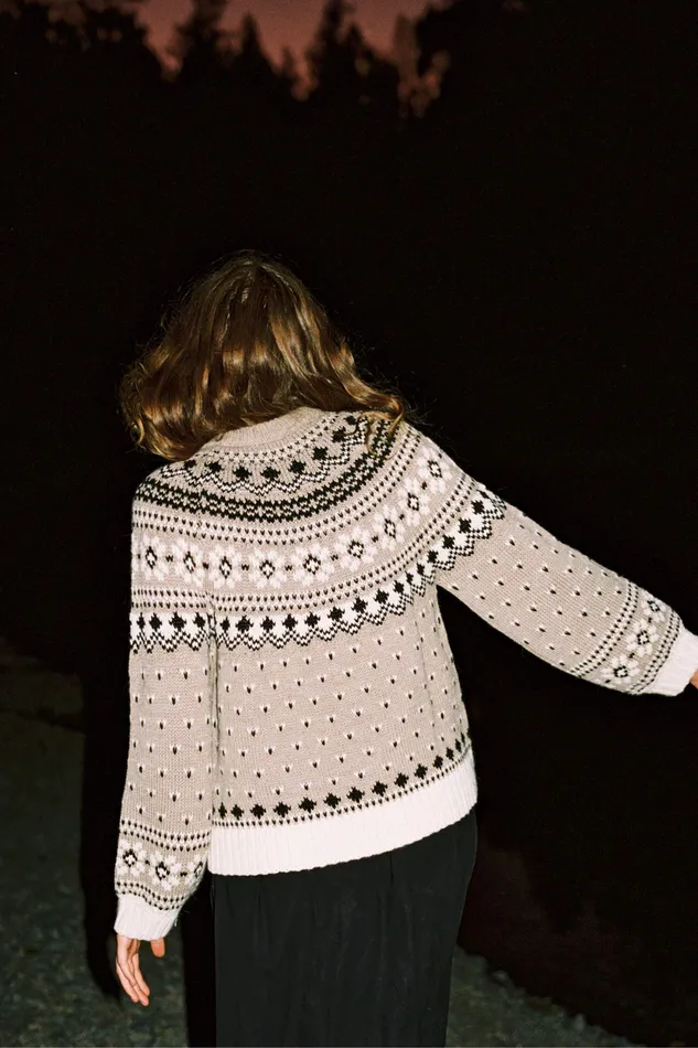 Christy Dawn Sweaters and Outerwear Women The Linnea Sweater Oatmeal Fair Isle