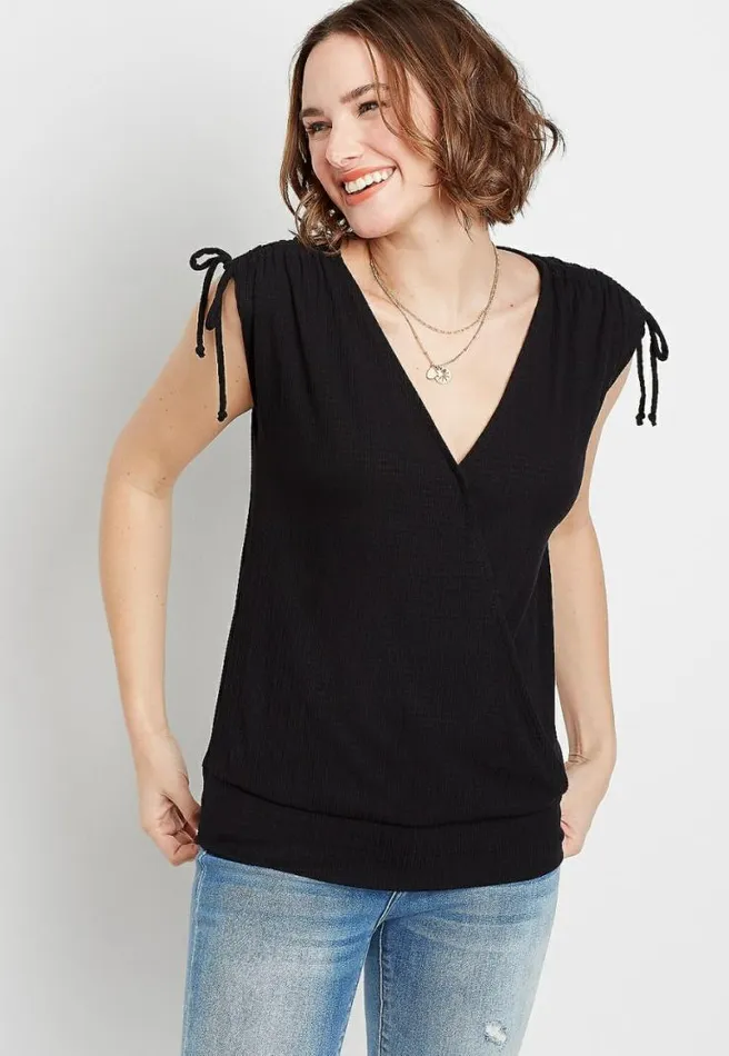 Cinched Sleeve Tank Top Women Maurices Tops