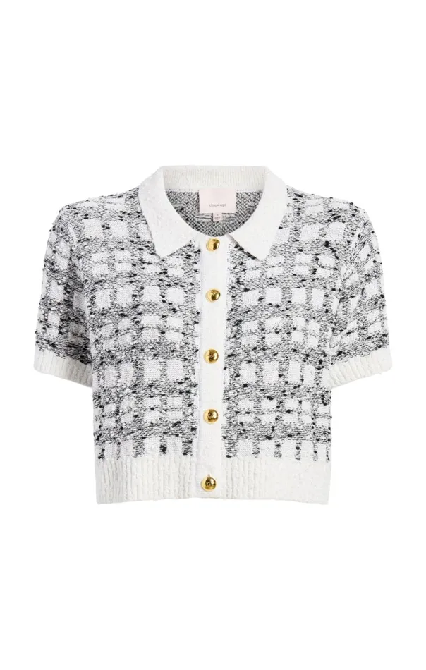 Cinq Sept Adalee Cropped Cardigan Blackwhite Women Sweaters and Knits