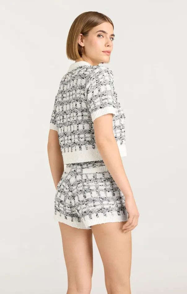 Cinq Sept Adalee Cropped Cardigan Blackwhite Women Sweaters and Knits