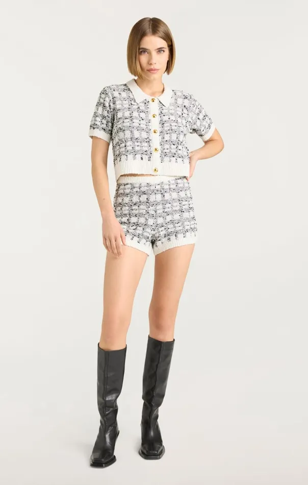 Cinq Sept Adalee Shorts Blackwhite Women Sweaters and Knits