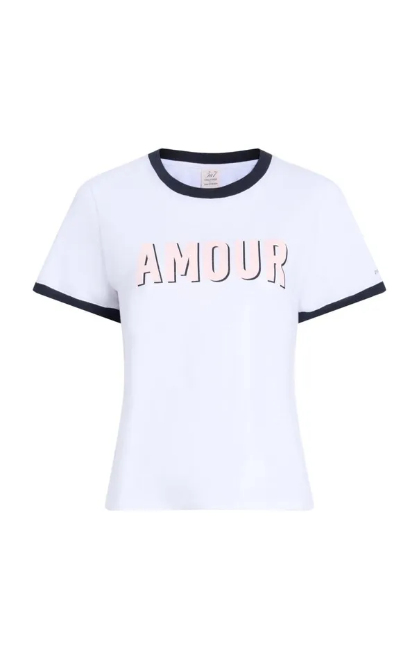 Cinq Sept Amour Ringer Tee White Women Tees