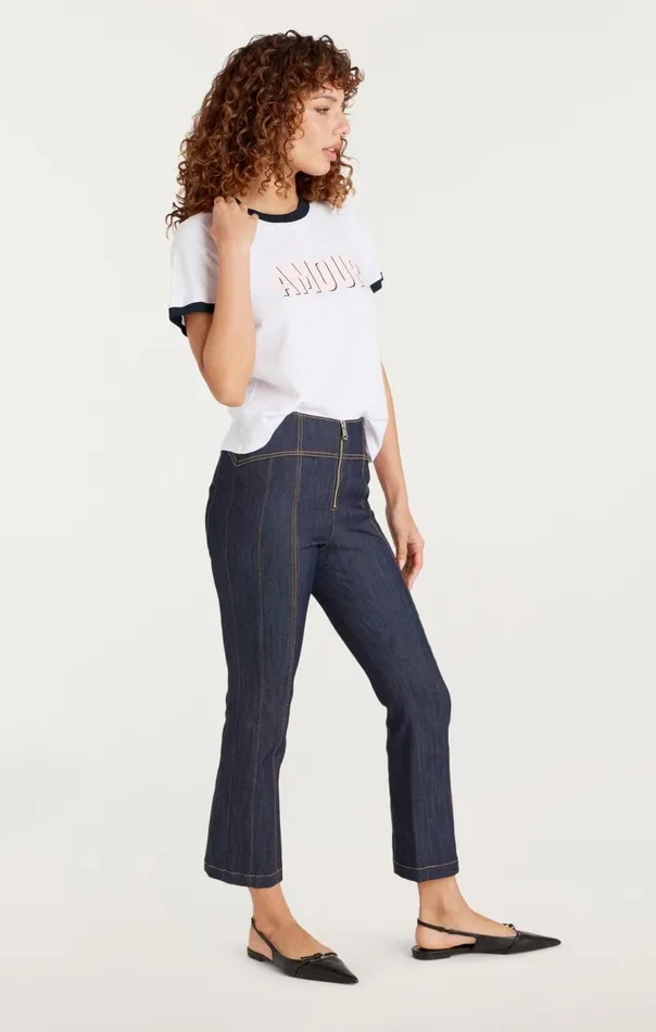 Cinq Sept Amour Ringer Tee White Women Tees