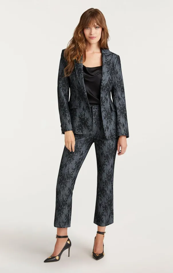 Cinq Sept Bonded Lace Sallie Blazer Lightindigoblack Women Blazers
