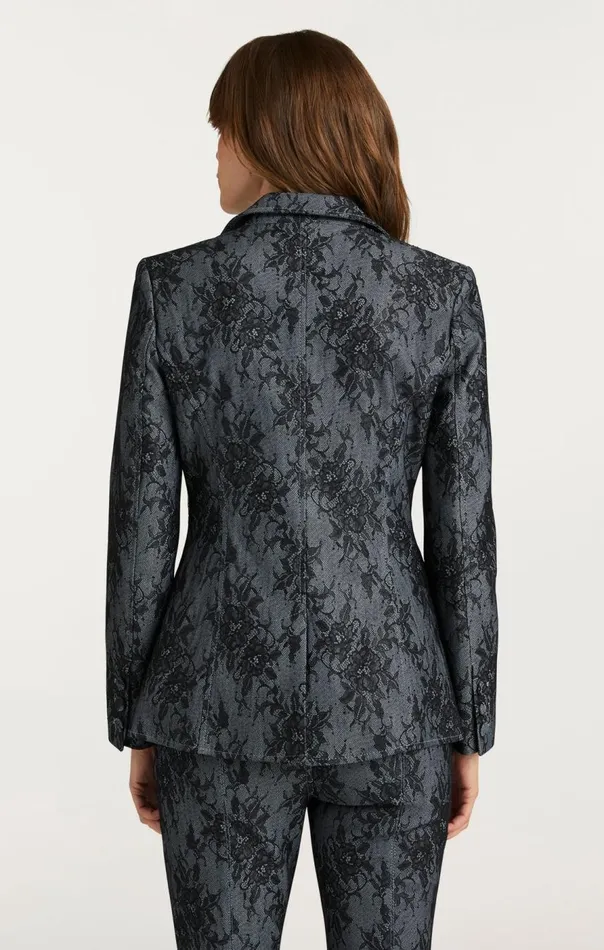 Cinq Sept Bonded Lace Sallie Blazer Lightindigoblack Women Blazers
