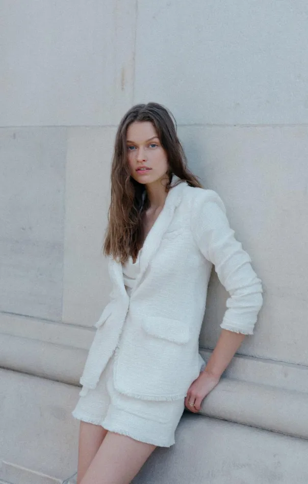 Cinq Sept Boucle Khloe Blazer Gardenia Women Blazers