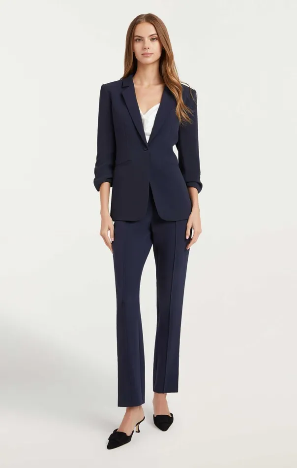 Cinq Sept Crepe Khloe Blazer Navy Women Blazers