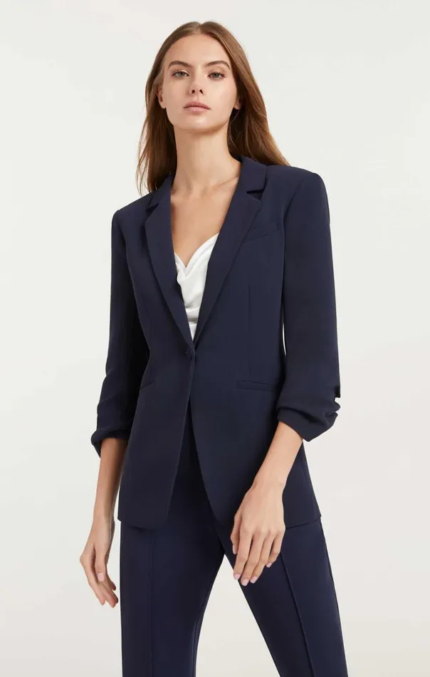 Cinq Sept Crepe Khloe Blazer Navy Women Blazers