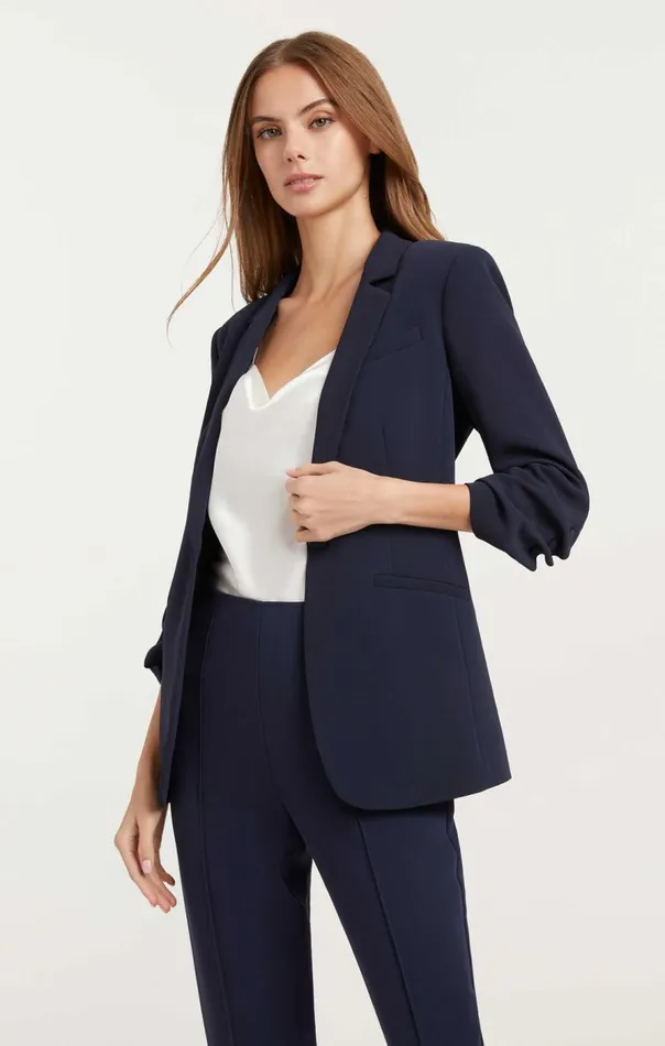 Cinq Sept Crepe Khloe Blazer Navy Women Blazers