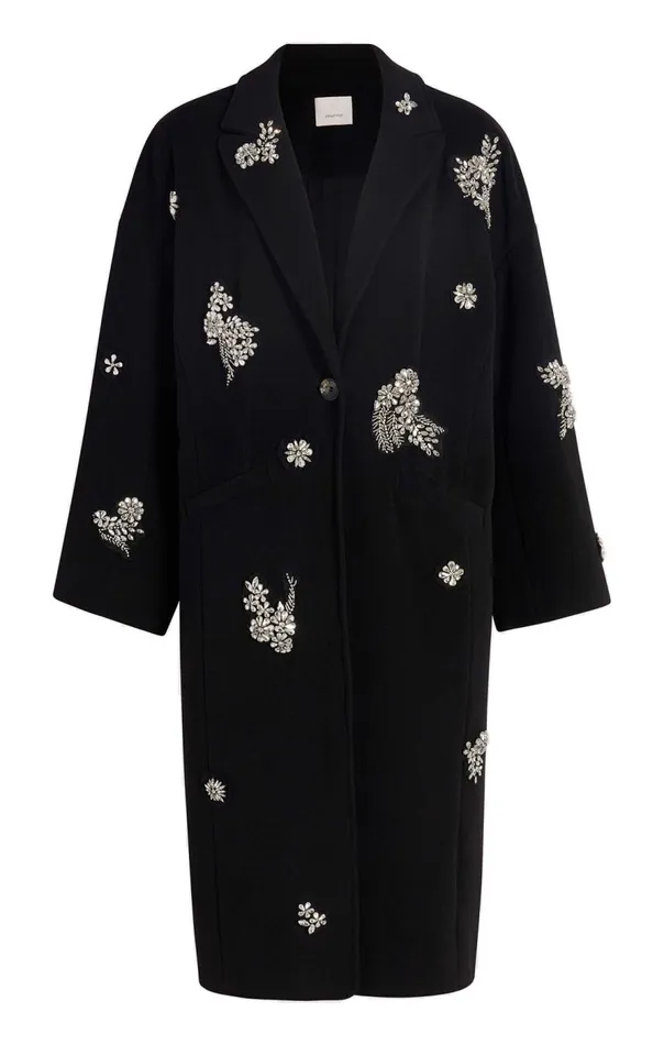 Cinq Sept Crystal Ivy Gravis Coat Black Women Outerwear