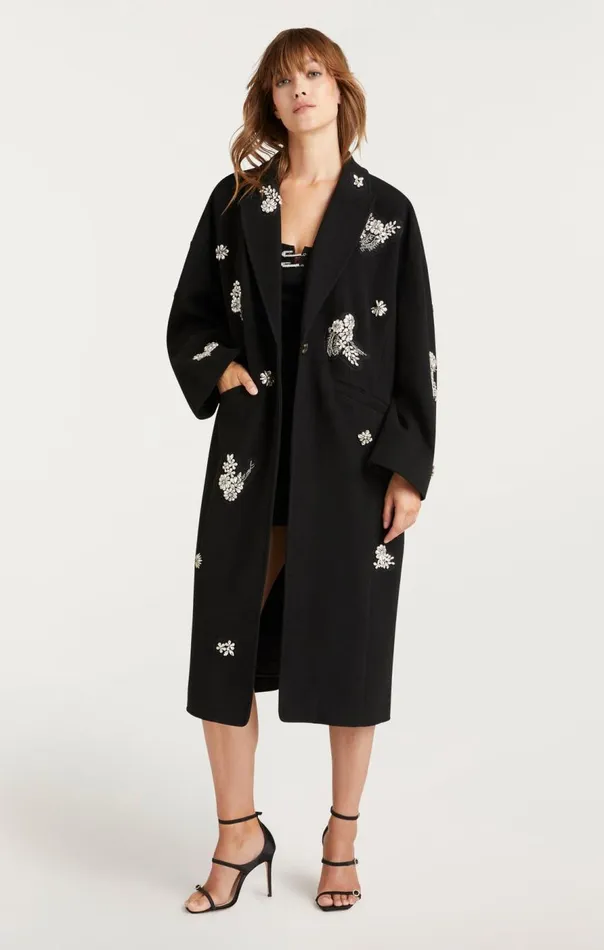 Cinq Sept Crystal Ivy Gravis Coat Black Women Outerwear