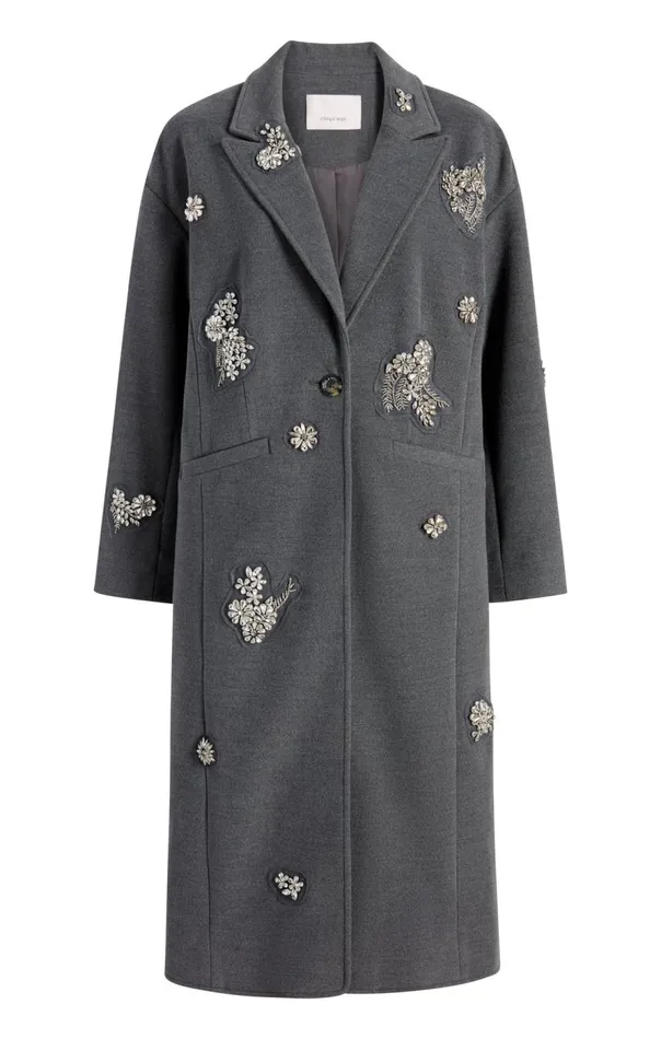 Cinq Sept Crystal Ivy Gravis Coat Heathergrey Women Outerwear