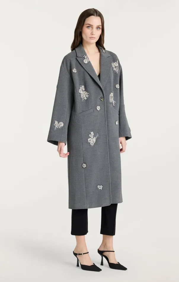 Cinq Sept Crystal Ivy Gravis Coat Heathergrey Women Outerwear