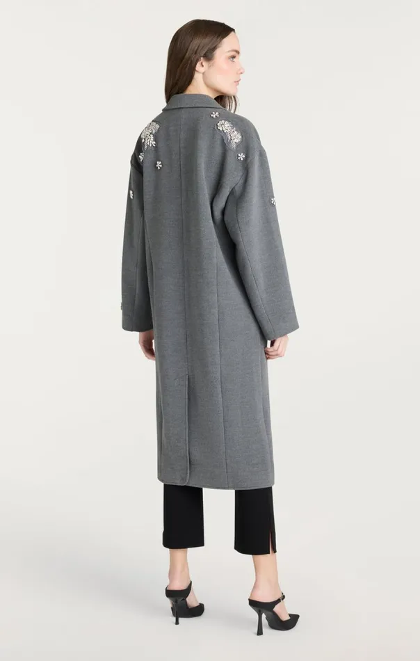 Cinq Sept Crystal Ivy Gravis Coat Heathergrey Women Outerwear