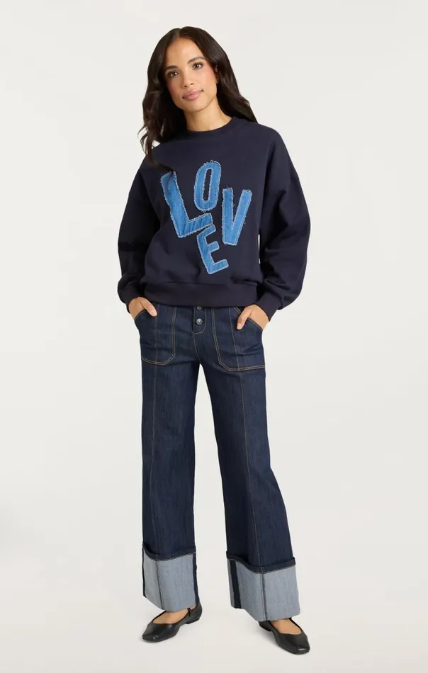 Cinq Sept Denim Love Brandy Pullover Navy Women Sweaters and Knits
