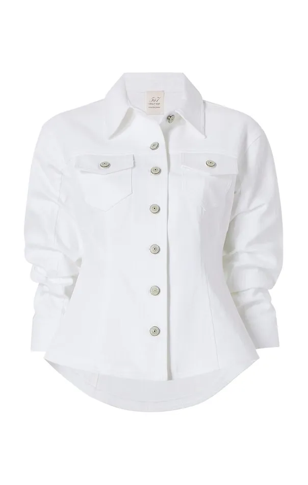 Cinq Sept Denim Scrunched Canyon Jacket White Women Denim