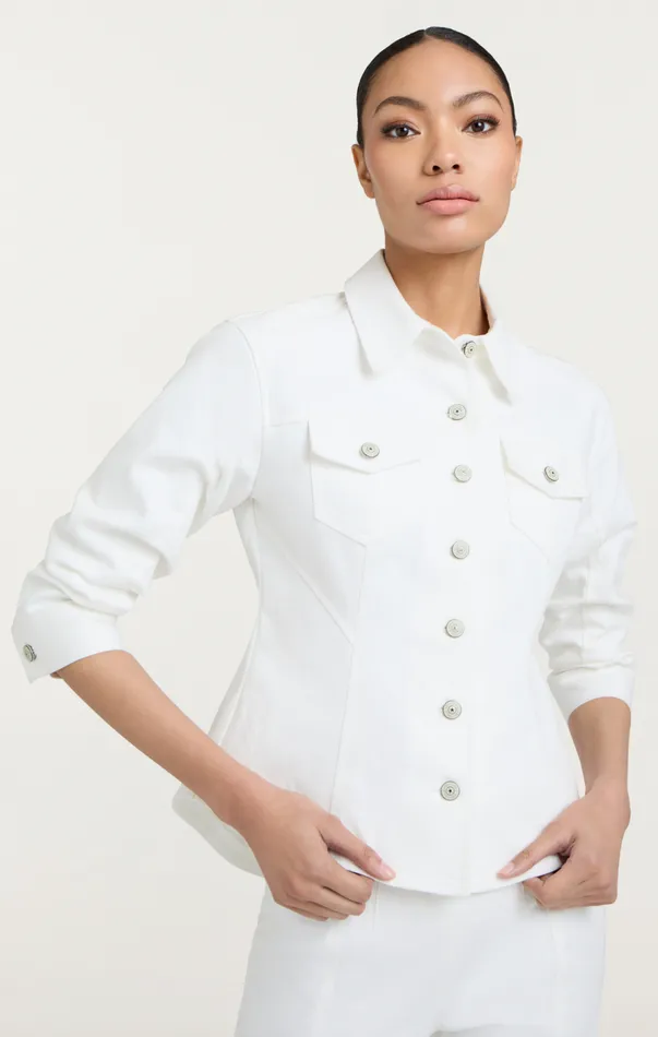 Cinq Sept Denim Scrunched Canyon Jacket White Women Denim