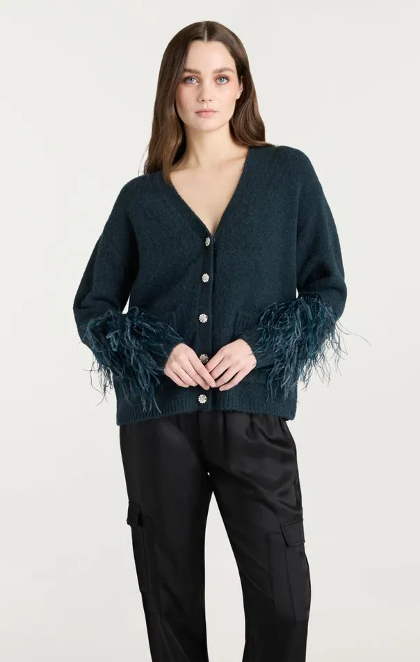 Cinq Sept Dreama Marnie Cardigan Greenonyxmulti Women Sweaters and Knits