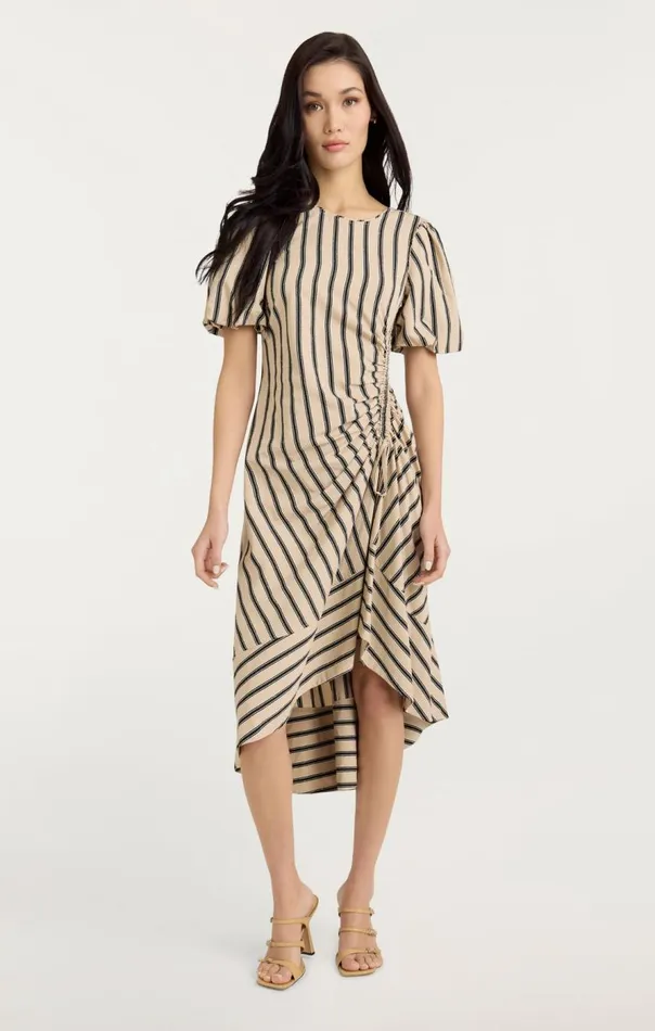 Cinq Sept Elin Dress Khakiblack Women Midi
