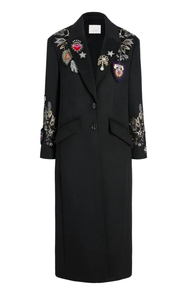 Cinq Sept Heritage Patch Gravis Coat Blackmulti Women Outerwear