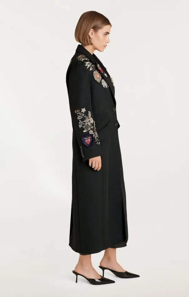 Cinq Sept Heritage Patch Gravis Coat Blackmulti Women Outerwear