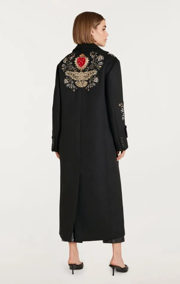 Cinq Sept Heritage Patch Gravis Coat Blackmulti Women Outerwear