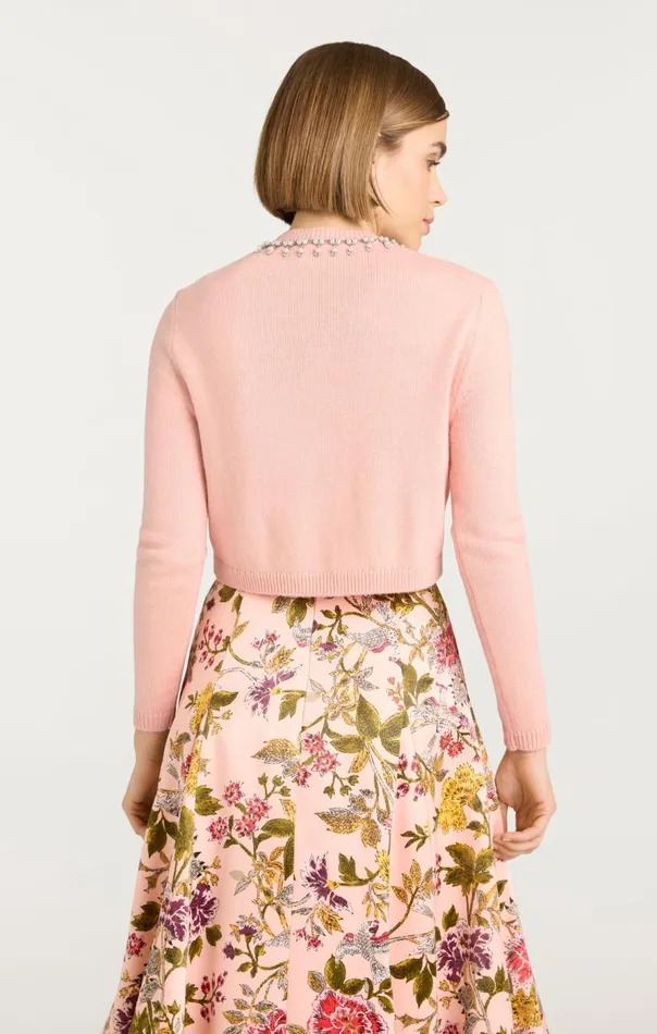 Cinq Sept Isolde Embroidered Cardigan Softpinkmulti Women Sweaters and Knits