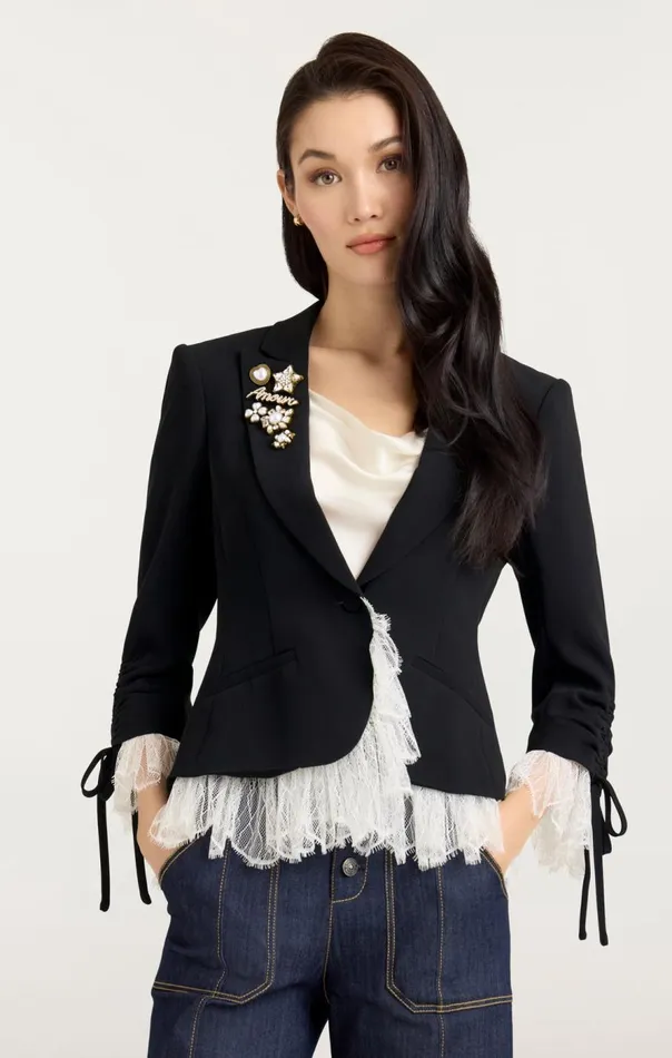Cinq Sept Le Petit Roxie Blazer Blackivory Women Blazers