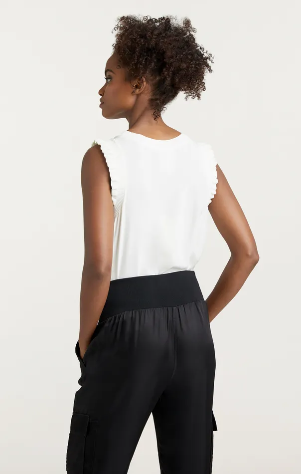 Cinq Sept Lenore Top Ivory Women Tank Tops and Camisoles