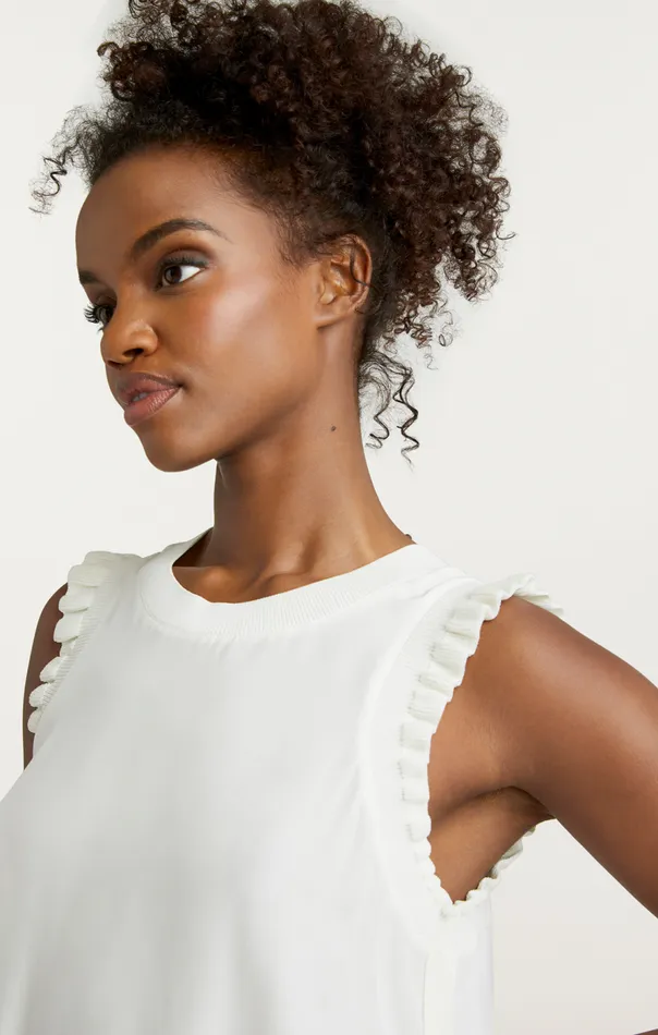 Cinq Sept Lenore Top Ivory Women Tank Tops and Camisoles
