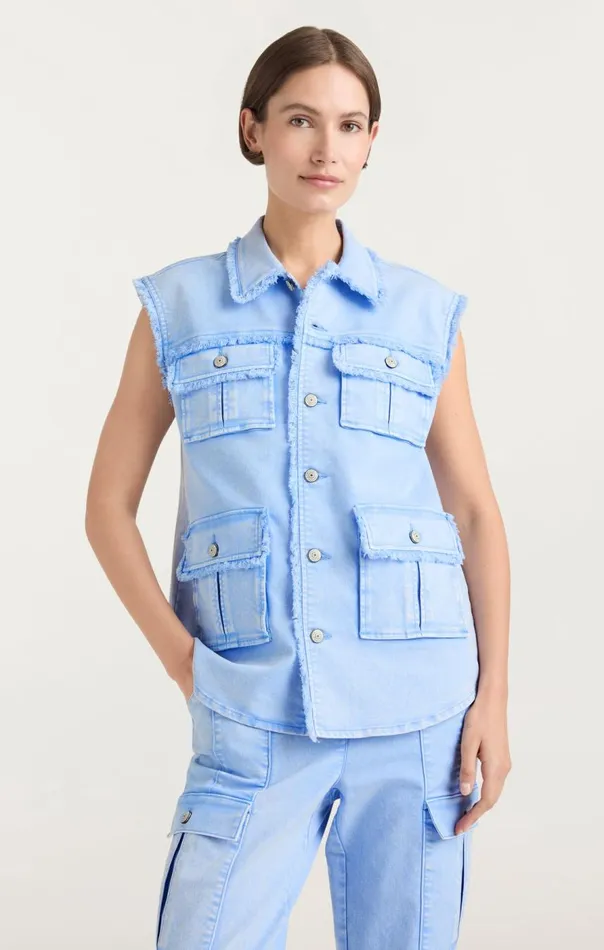 Cinq Sept Sleeveless Vera Jacket Skylight Women Denim