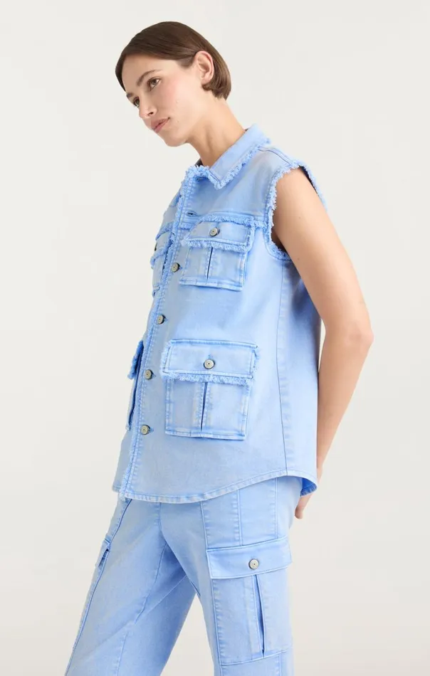 Cinq Sept Sleeveless Vera Jacket Skylight Women Denim