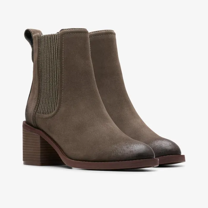Clarks Ankle Boots Chamberly Top Mole Grey Suede 8211 Women