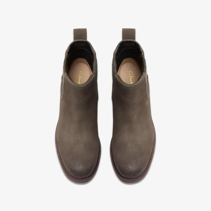 Clarks Ankle Boots Chamberly Top Mole Grey Suede 8211 Women