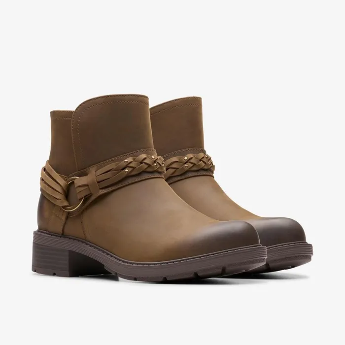 Clarks Ankle Boots Hearth Kaylie Ankle Boot Mushroom Oily 8211 Women