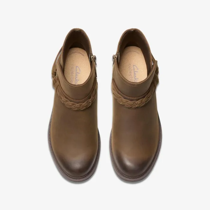 Clarks Ankle Boots Hearth Kaylie Ankle Boot Mushroom Oily 8211 Women