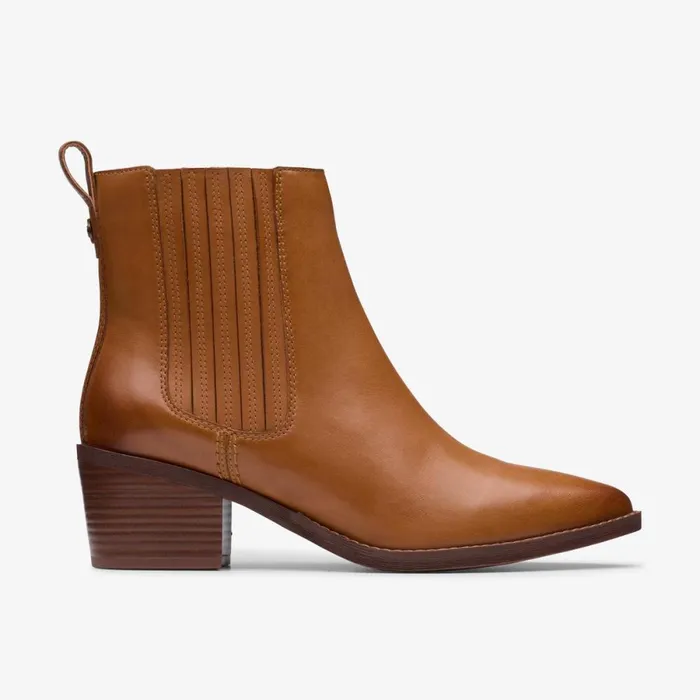 Clarks Ankle Boots Morzine Top Ankle Boot Tan Leather 8211 Women