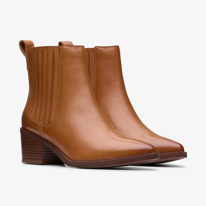 Clarks Ankle Boots Morzine Top Ankle Boot Tan Leather 8211 Women