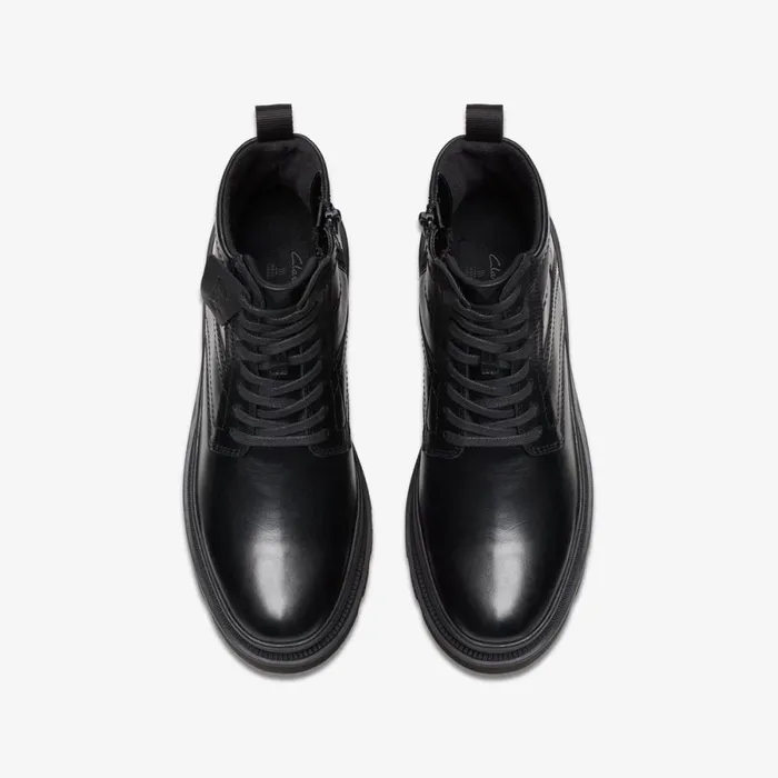 Clarks Black Shoes Badell Hi Waterproof Black Warmlined Leather 8211 Men
