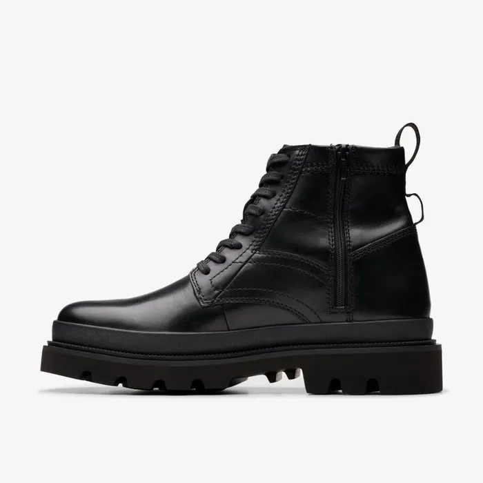 Clarks Black Shoes Badell Hi Waterproof Black Warmlined Leather 8211 Men