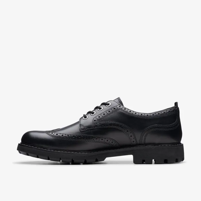 Clarks Black Shoes Batcombe Far Brogue Black Leather 8211 Men