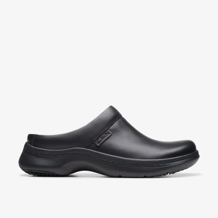 Clarks Black Shoes Clog Black Leather 8211 Women