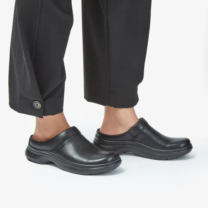 Clarks Black Shoes Clog Black Leather 8211 Women