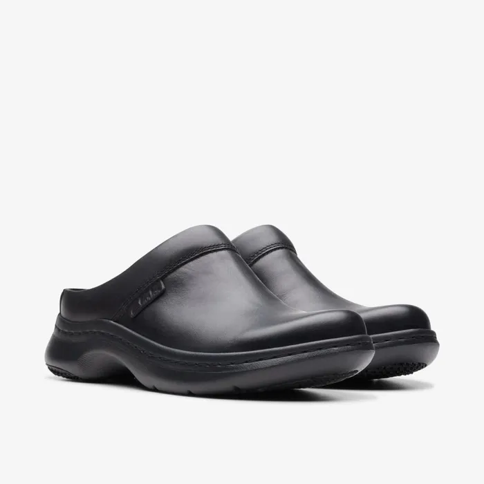 Clarks Black Shoes Clog Black Leather 8211 Women